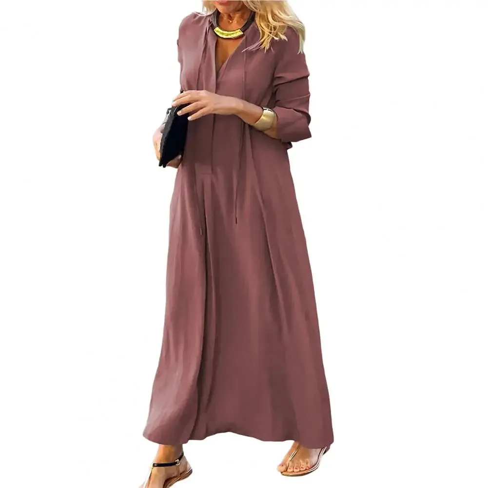 Matilda - Graceful Lace-Up Maxi Dress for Women