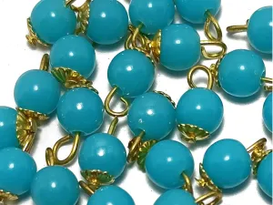 Matte Blue Spherical Loreal Glass Beads