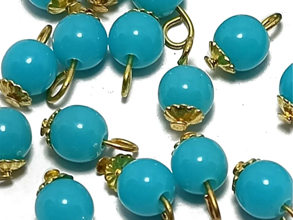 Matte Blue Spherical Loreal Glass Beads