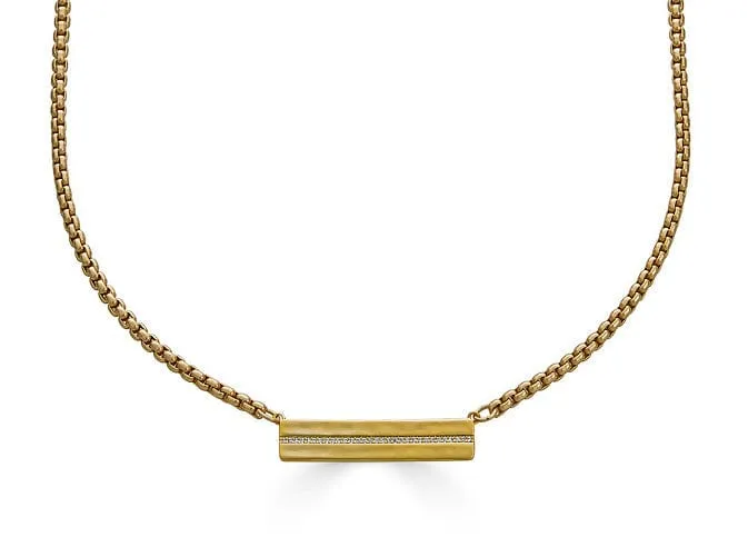 Matte Gold Bar Necklace
