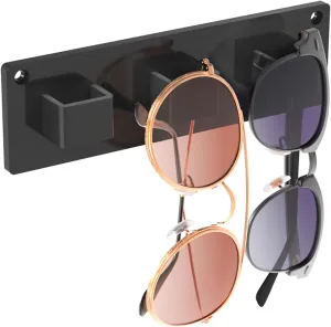 MaxGear Sunglasses Organizer Wall, Black Acrylic Eyewear Display Rack for Multiple Glasses, Glasses Holder for Office & Home Decor, Unique Gift for Husband, Women & Girls (1 Pack)