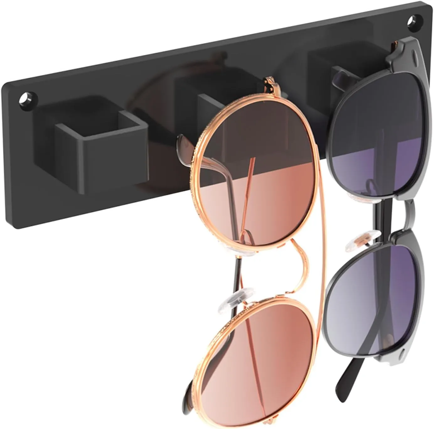 MaxGear Sunglasses Organizer Wall, Black Acrylic Eyewear Display Rack for Multiple Glasses, Glasses Holder for Office & Home Decor, Unique Gift for Husband, Women & Girls (1 Pack)