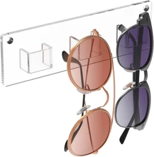 MaxGear Sunglasses Organizer Wall, Clear Acrylic Eyewear Display Rack for Multiple Glasses, Glasses Holder for Office & Home Decor, Unique Gift for Husband, Women & Girls (1 Pack)