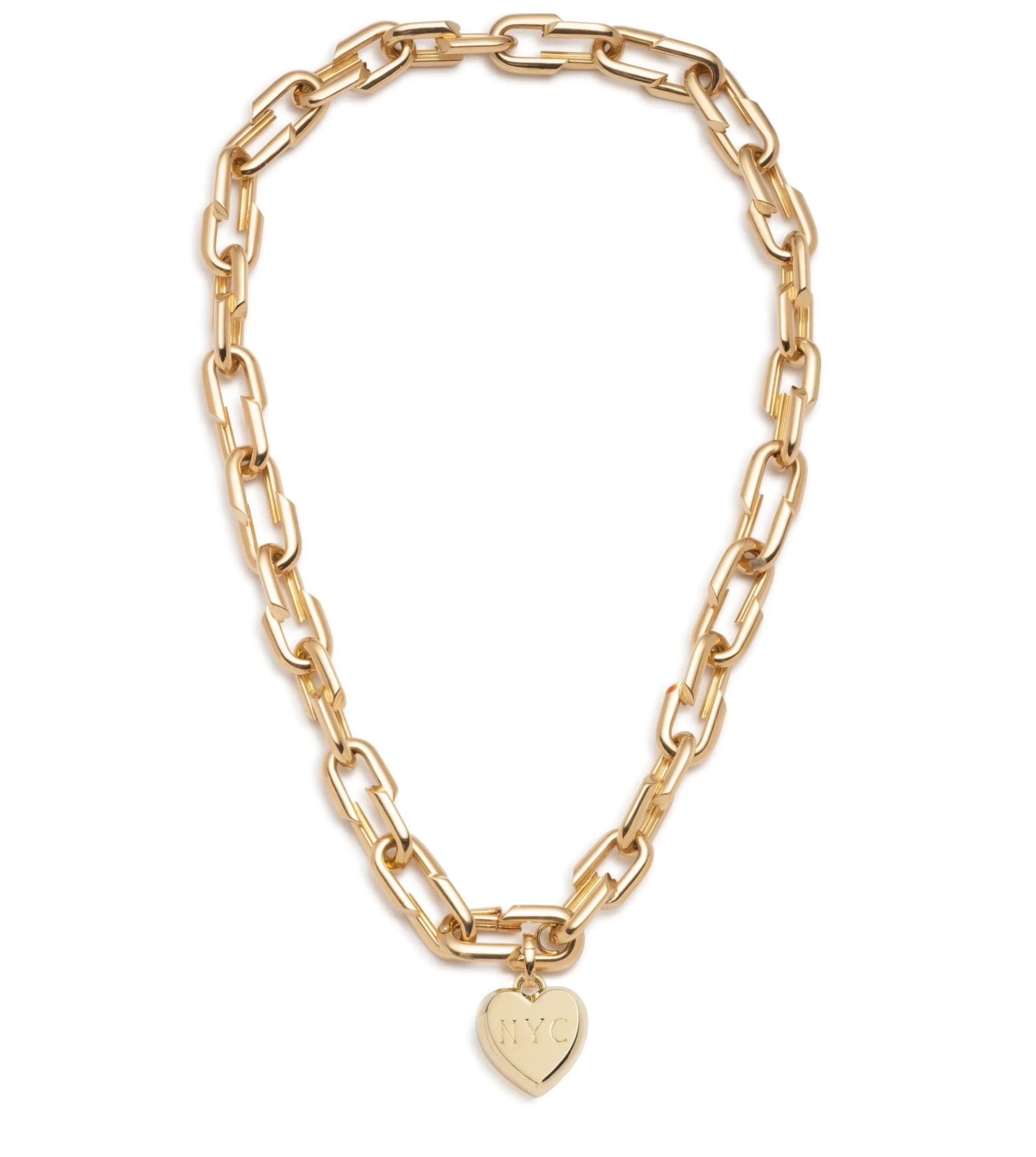 Medium Strong Hearts Necklace with Medium Heart Ingot Medallion