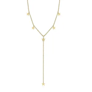 Meissa Dainty Long Lariat Silver Necklaces for Women Teen Girls Gold Layered Star Necklace Y Pendant Necklace Simple Choker Neckalce, Gold