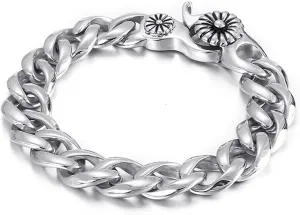 Men Fashion Bracelet, Ring Buckle Braided Snail Buckle Stainless Steel Men Fashion Bracelet 200x13mm