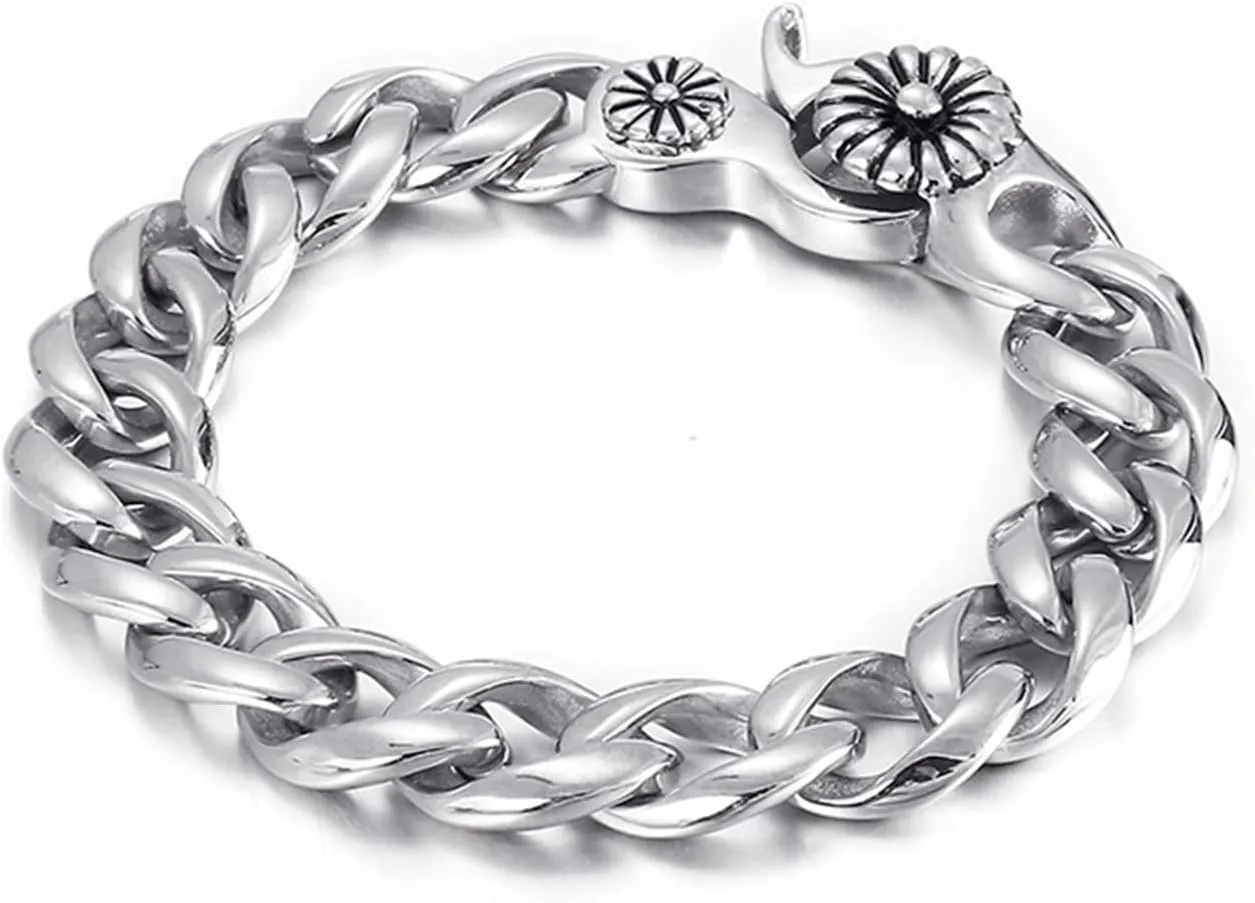 Men Fashion Bracelet, Ring Buckle Braided Snail Buckle Stainless Steel Men Fashion Bracelet 200x13mm