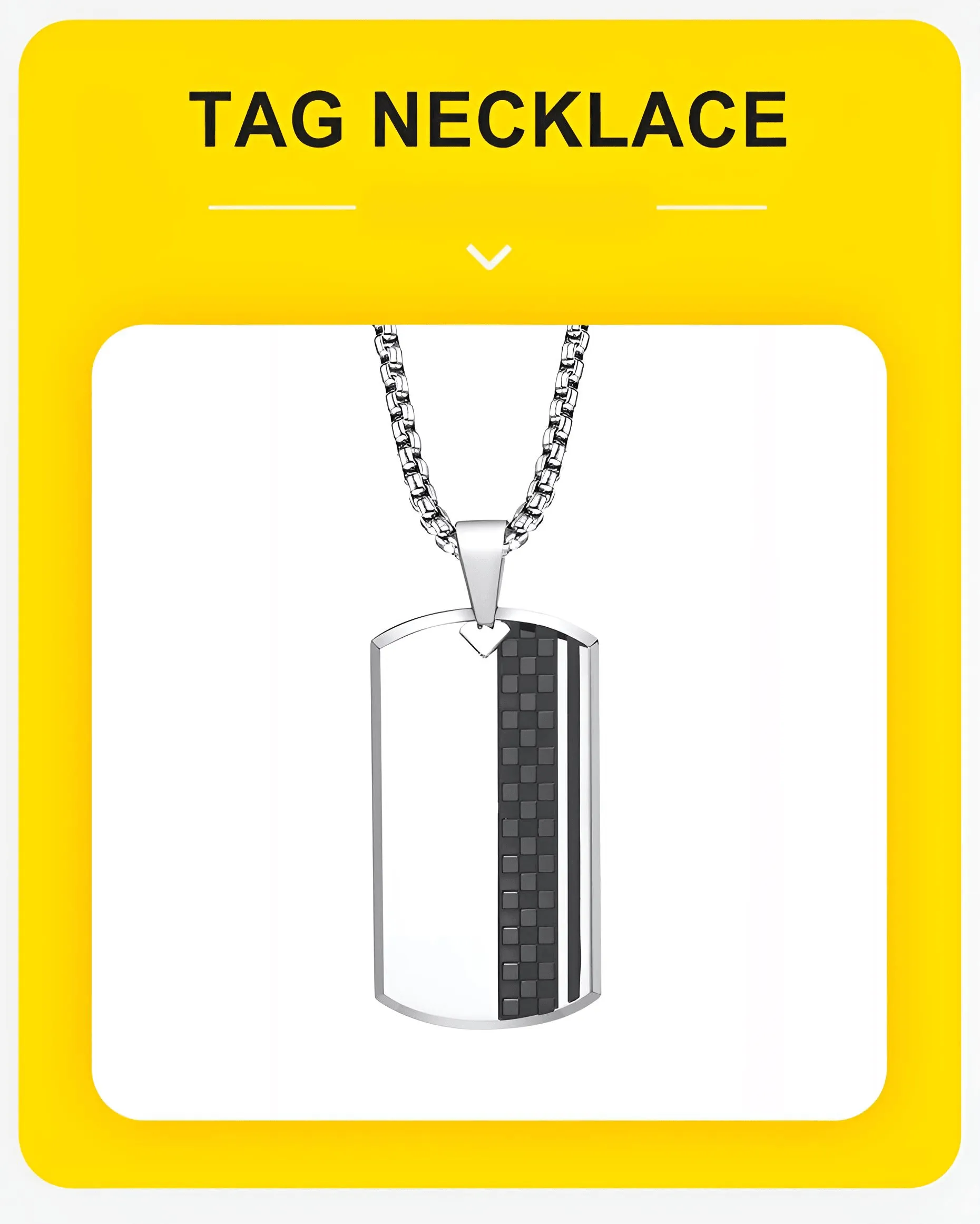 Men's Stainless Steel Dog Tag Pendant Necklace Geometric Dogtag Necklaces Gift for Him Jewelry