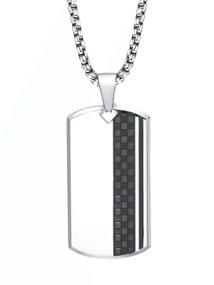 Men's Stainless Steel Dog Tag Pendant Necklace Geometric Dogtag Necklaces Gift for Him Jewelry