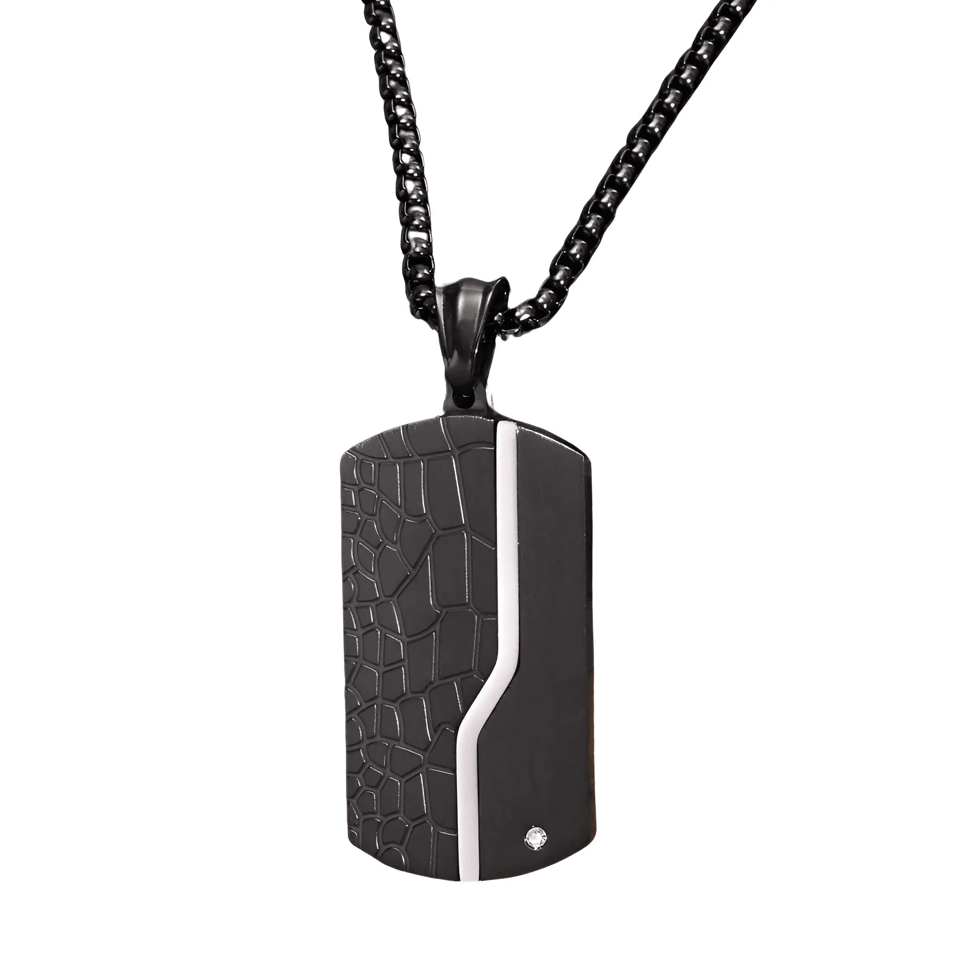 Men's Stainless Steel Dog Tag Pendant Necklace Geometric Dogtag Necklaces Gift for Him Jewelry
