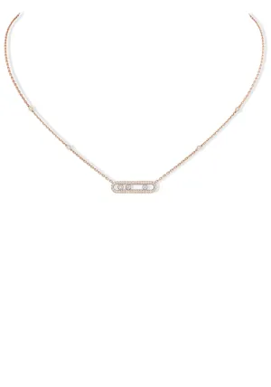 Messika Baby Move Pavé 18K Rose Gold Diamond Necklace