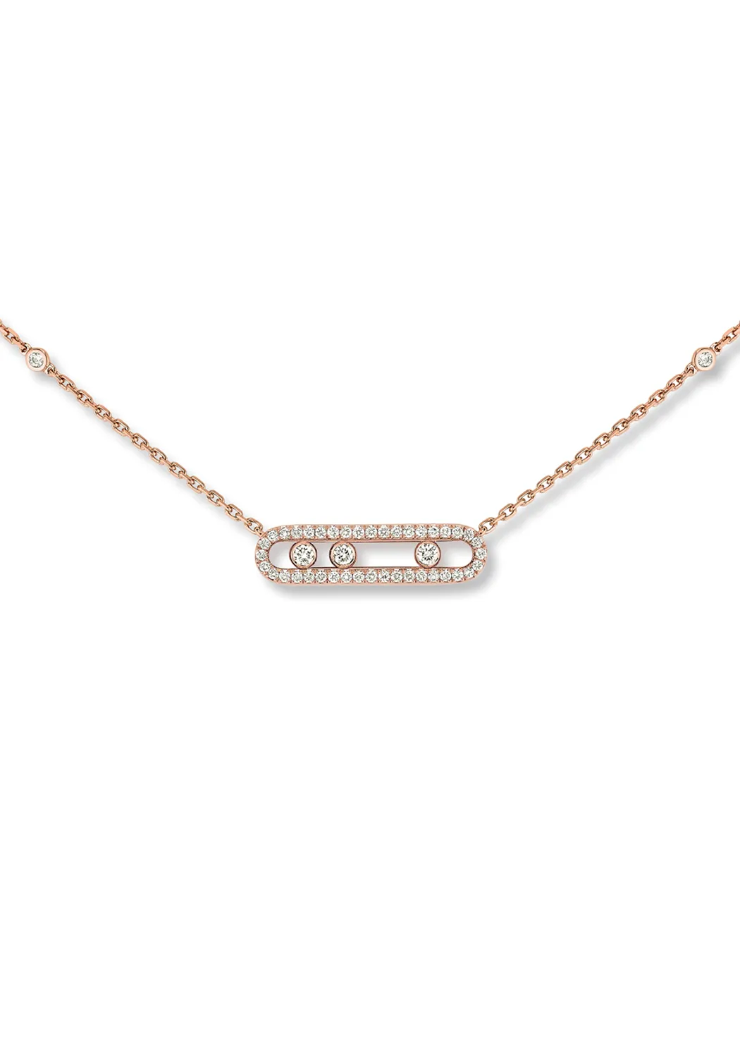 Messika Baby Move Pavé 18K Rose Gold Diamond Necklace