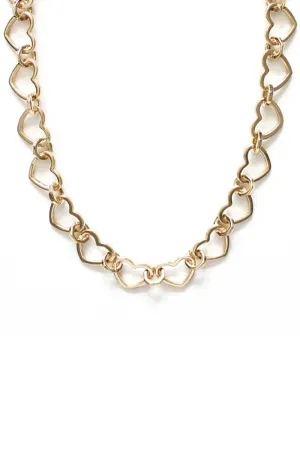 Metal Heart Link Chain Necklace