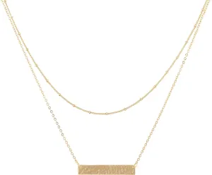 MEVECCO Layered Heart Necklace Pendant Handmade 18k Gold Plated Dainty Gold Choker Arrow Bar Layering Long Necklace for Women