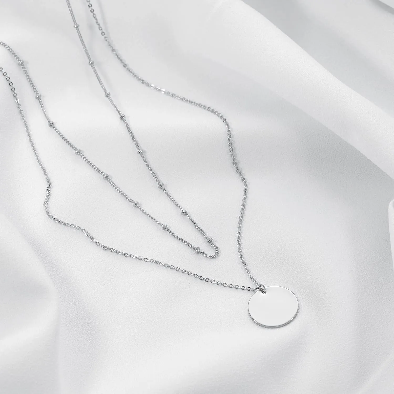 MEVECCO Layered Heart Necklace Pendant Handmade 18k Gold Plated Dainty Gold Choker Arrow Bar Layering Long Necklace for Women