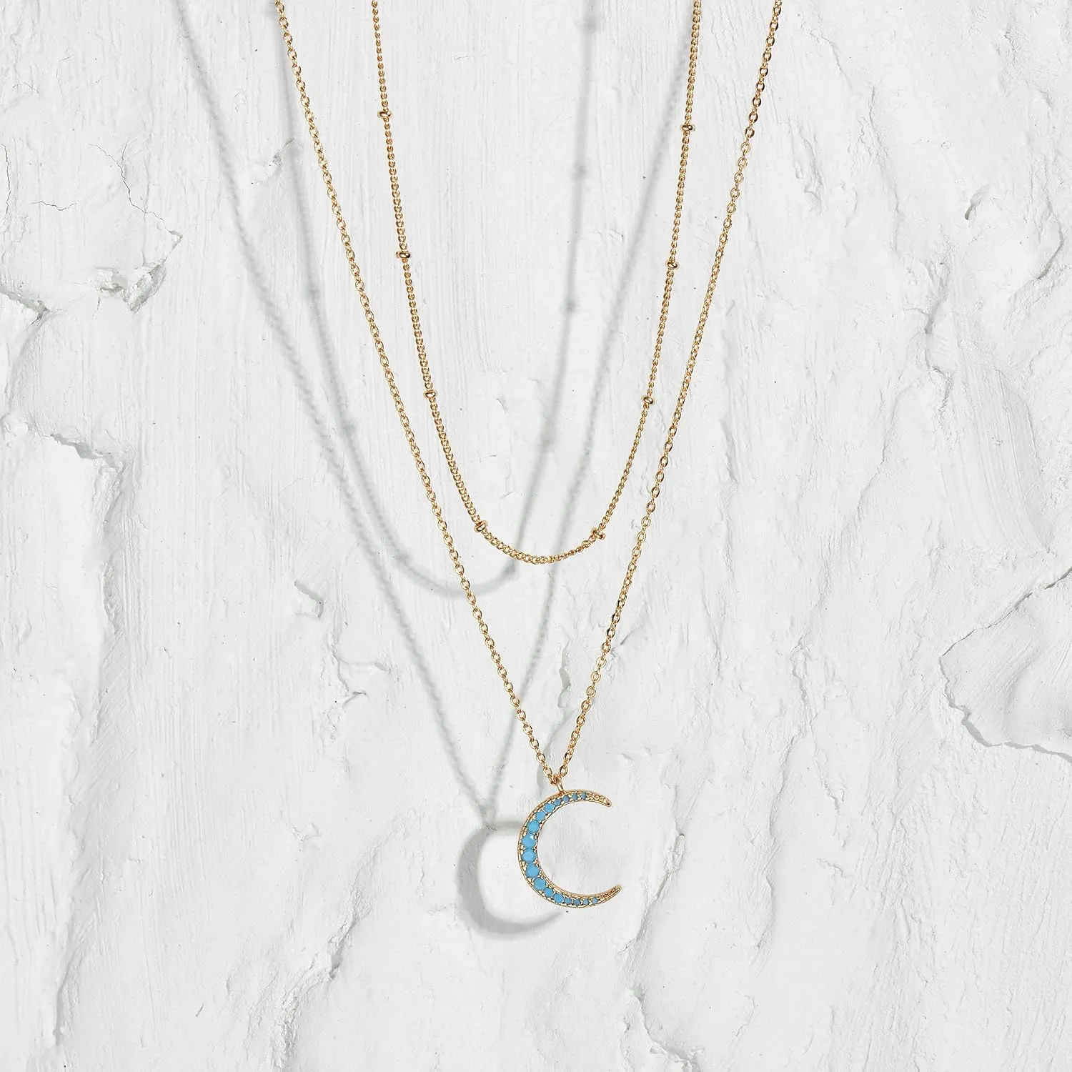 MEVECCO Layered Heart Necklace Pendant Handmade 18k Gold Plated Dainty Gold Choker Arrow Bar Layering Long Necklace for Women