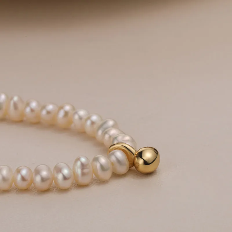 Mini Ball Baroque Pearl Choker Necklace