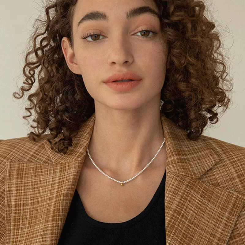 Mini Ball Baroque Pearl Choker Necklace