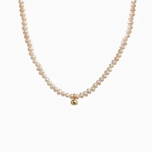 Mini Ball Baroque Pearl Choker Necklace