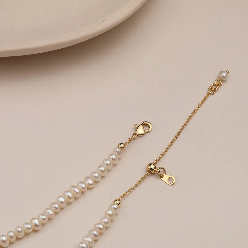 Mini Ball Baroque Pearl Choker Necklace
