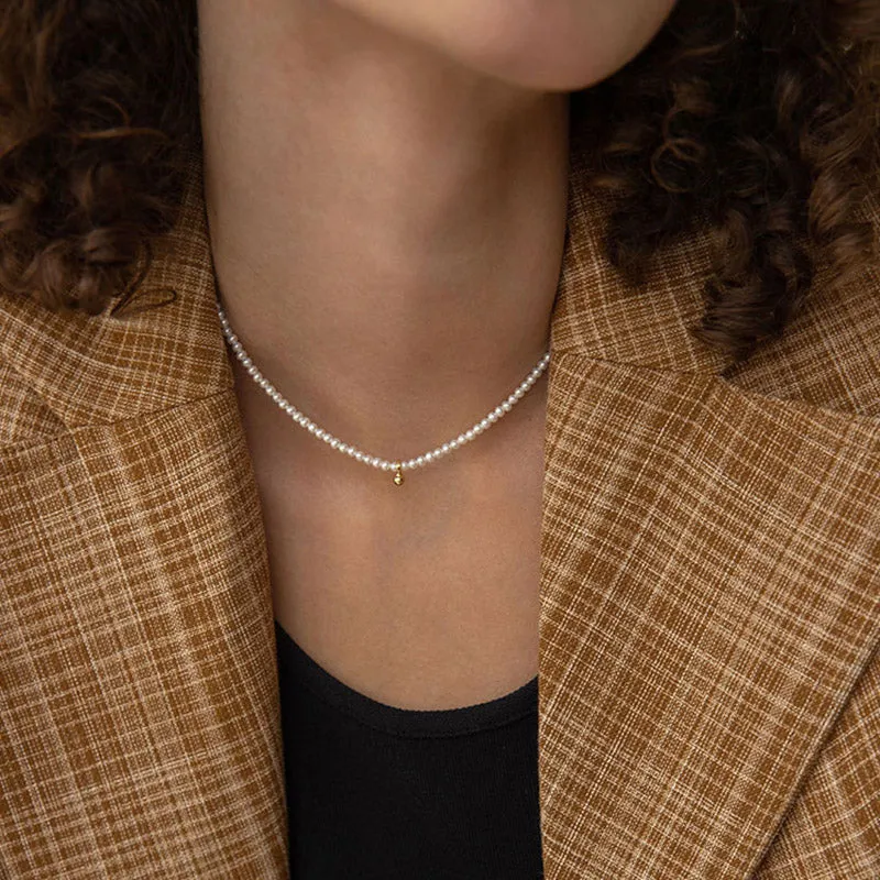 Mini Ball Baroque Pearl Choker Necklace