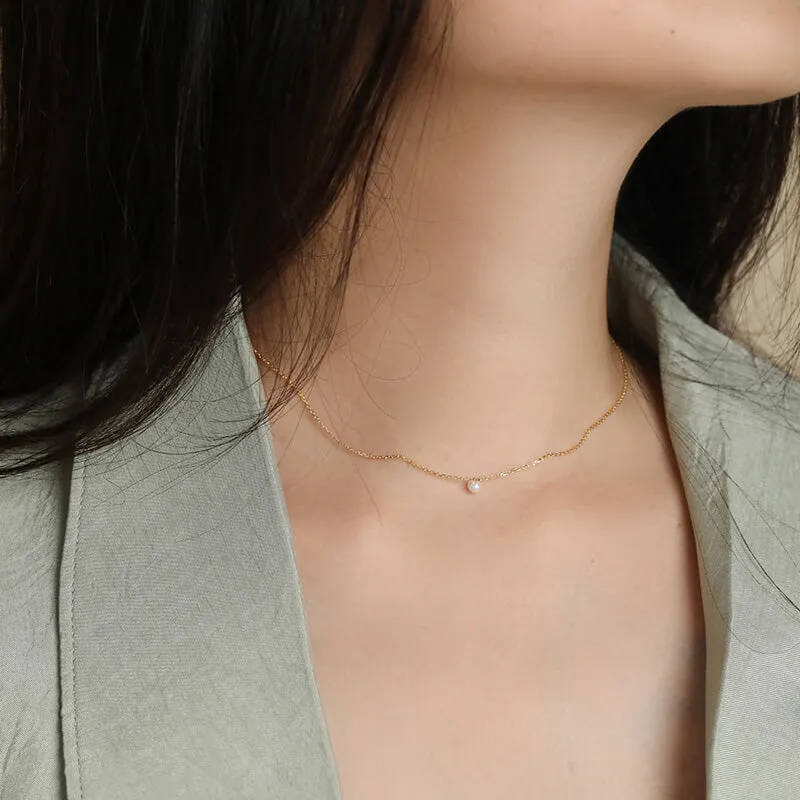 Mini Pearl Pendant Necklace