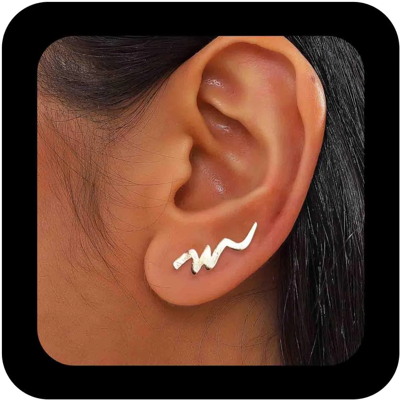 Minimalist Geometric Ear Climber Earrings Wave Climber Stud Earrings Gold Ear Climber Crawler Earrings Irregular Geometric Earrings Jewelry for Women