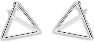 Minimalist Triangle Hoop Earrings, Gold and Silver, Geometric Design