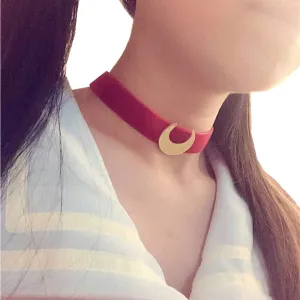 MIUNIKO women Velvet Moon Choker Statement Necklace Jewelry Cosplay Accessories