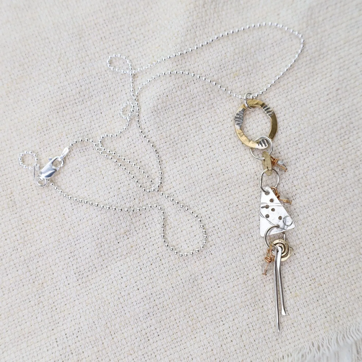 Mixed Metal Dangle Necklace