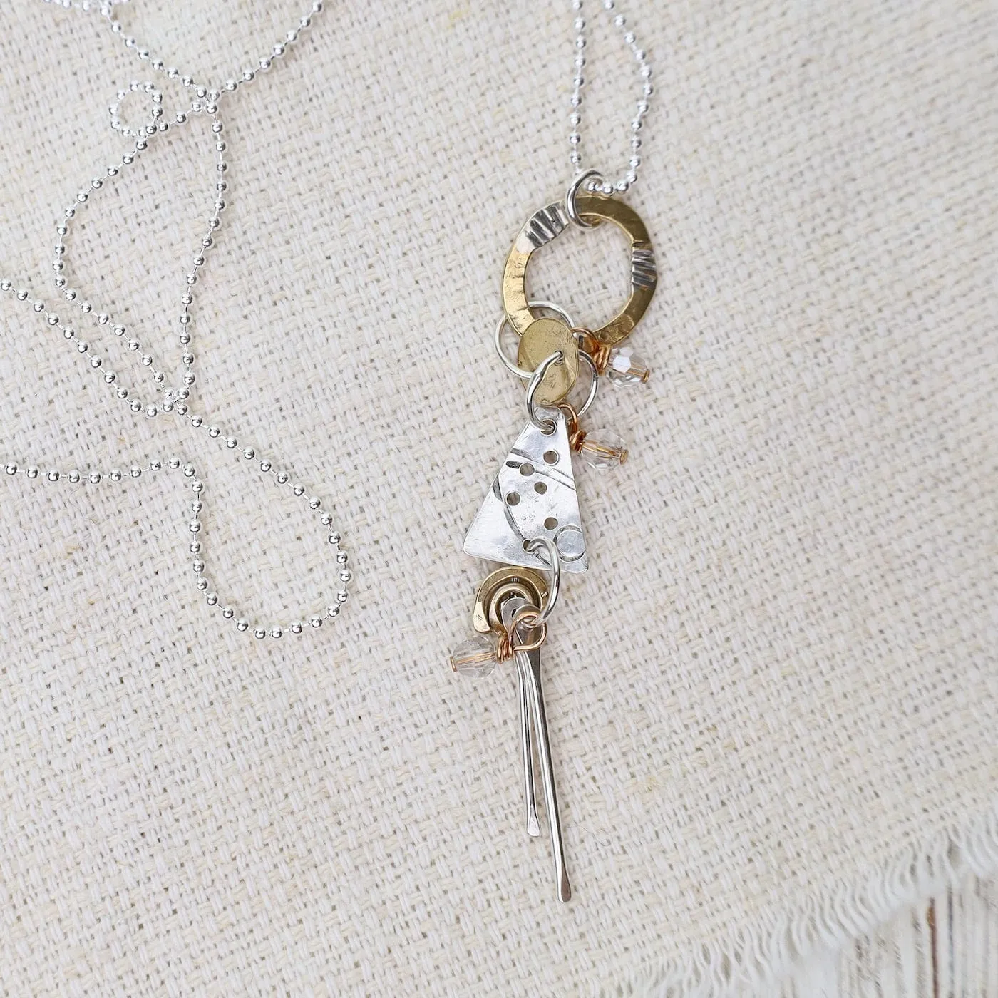 Mixed Metal Dangle Necklace