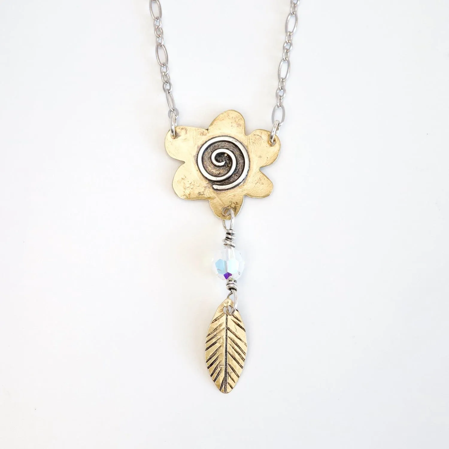Mixed Metal Flower Power Necklace
