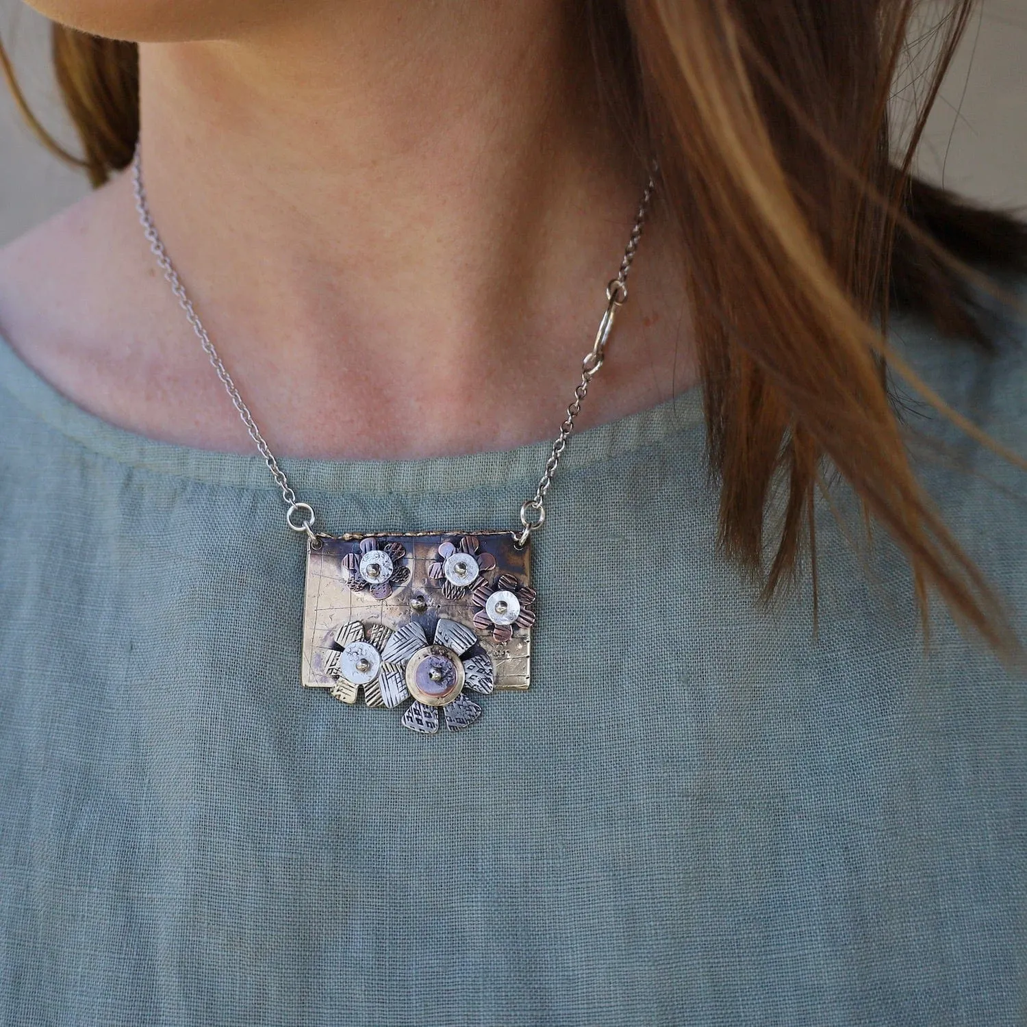 Mixed Metal Garden Gate Necklace