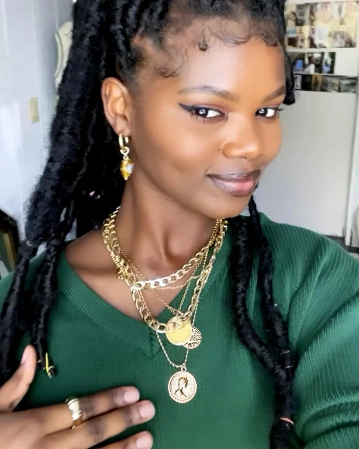 MJartoria Gold Layered Necklaces for Women Trendy Retro Coin Pendant Necklace Dainty Chunky Chain Choker Necklaces for Jewelry Birthday Gifts