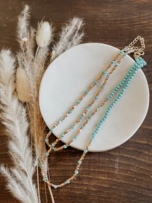 Moana Half N' Half Beaded Necklace - Teal