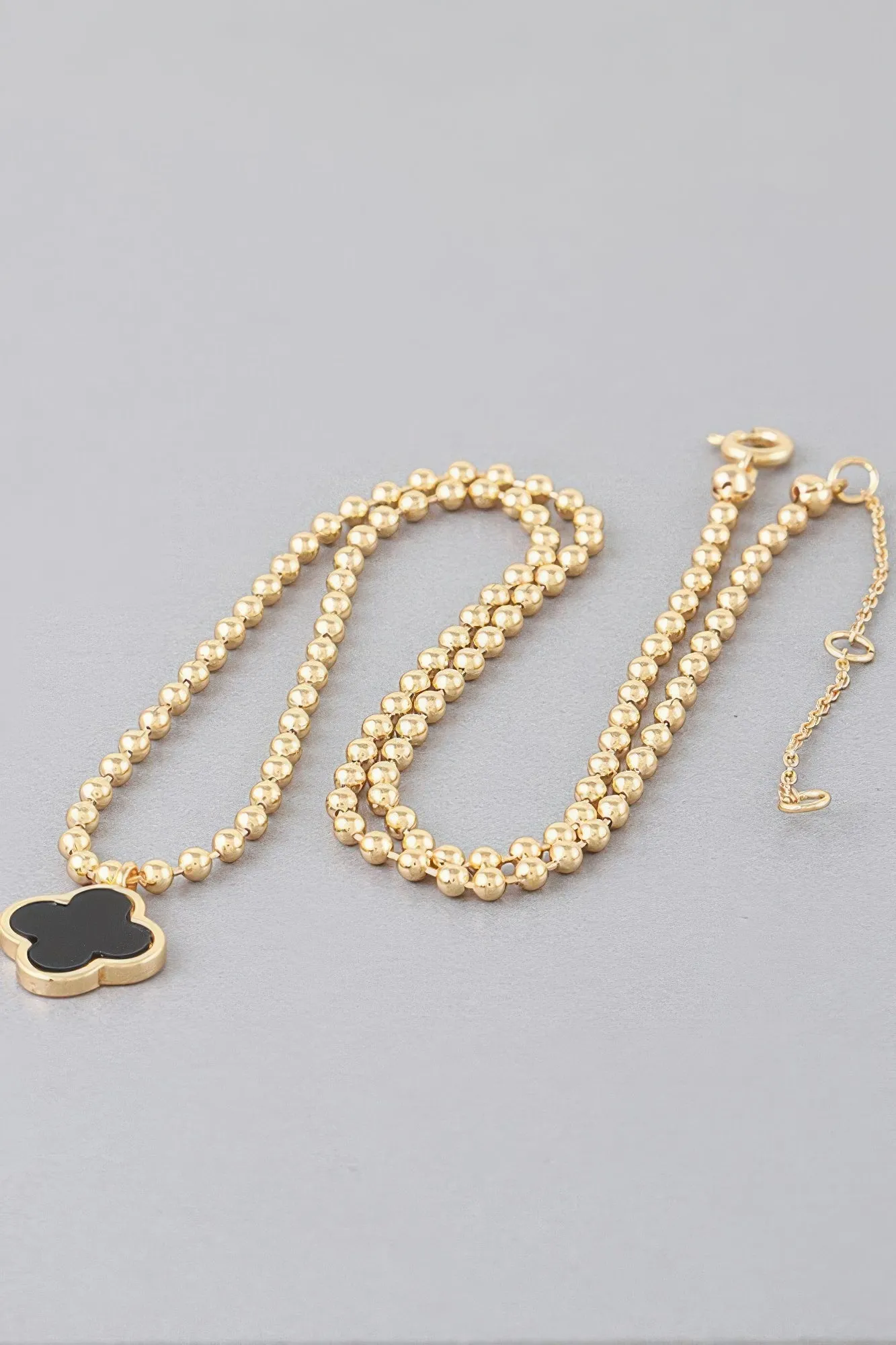 Modern Clover Charm Beaded Necklace