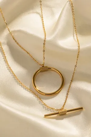 Modern Minimalist: Double Layered Stainless Steel Necklace