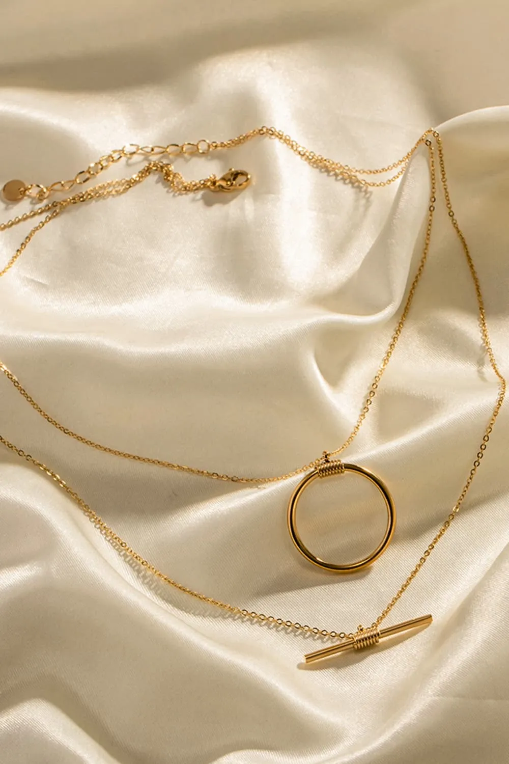 Modern Minimalist: Double Layered Stainless Steel Necklace