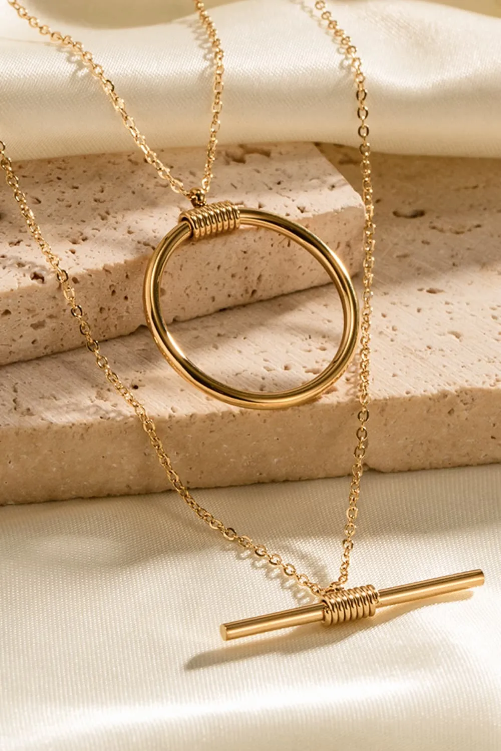 Modern Minimalist: Double Layered Stainless Steel Necklace