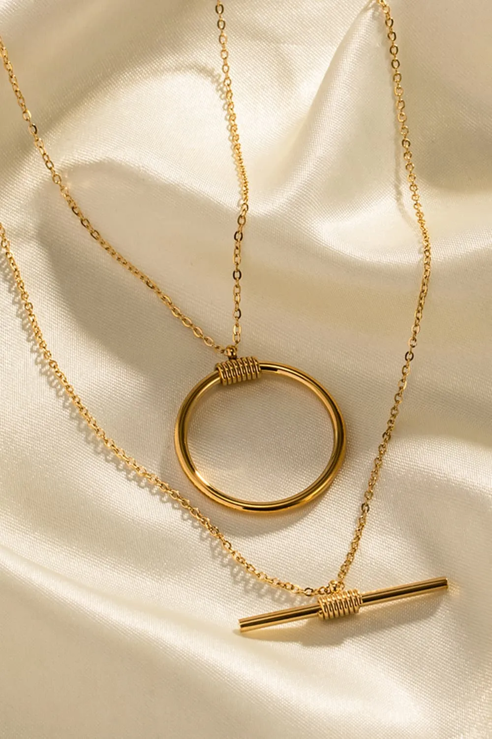 Modern Minimalist: Double Layered Stainless Steel Necklace