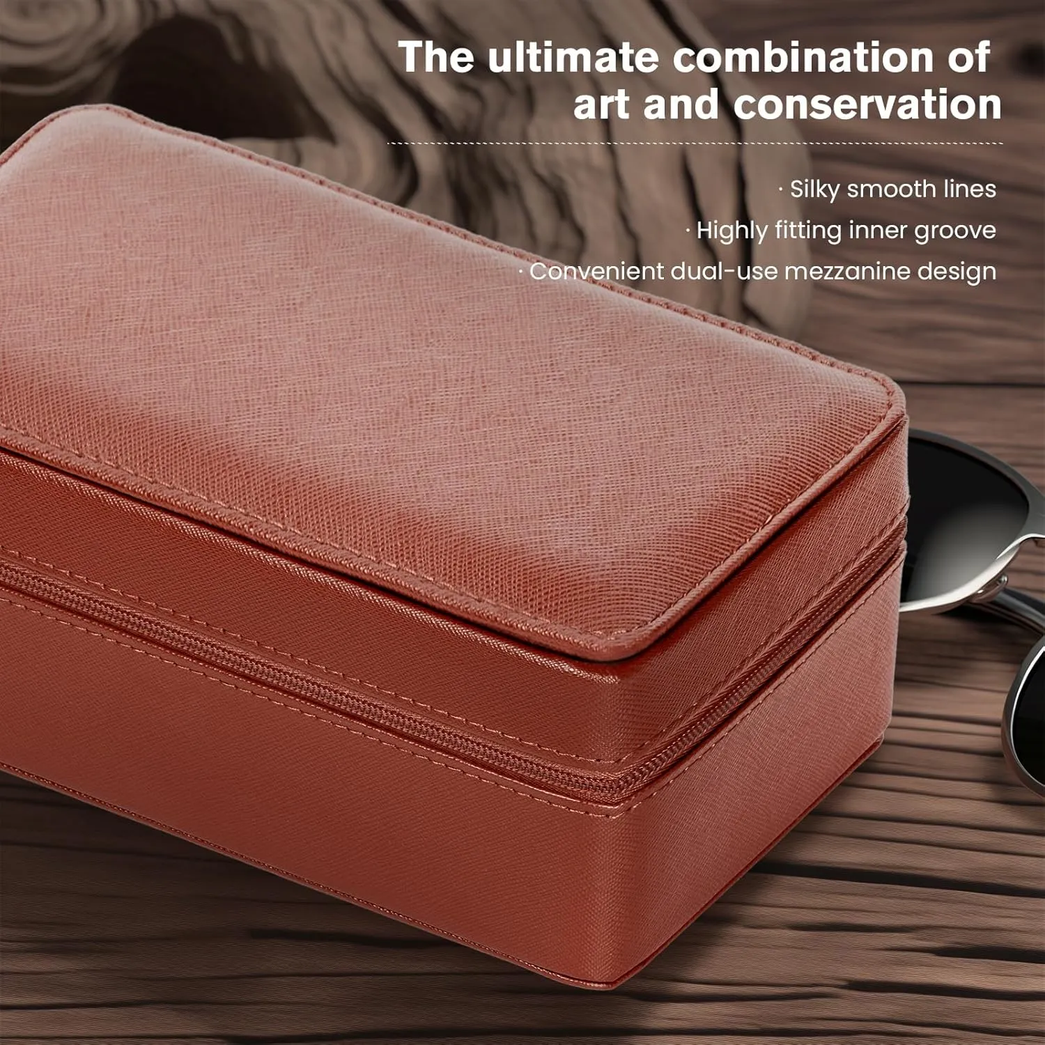 molshine Watch & Sunglasses Portable Case,Eyeglasses & Jewelry Holder Storage Travel Box for Women Men Girl Model