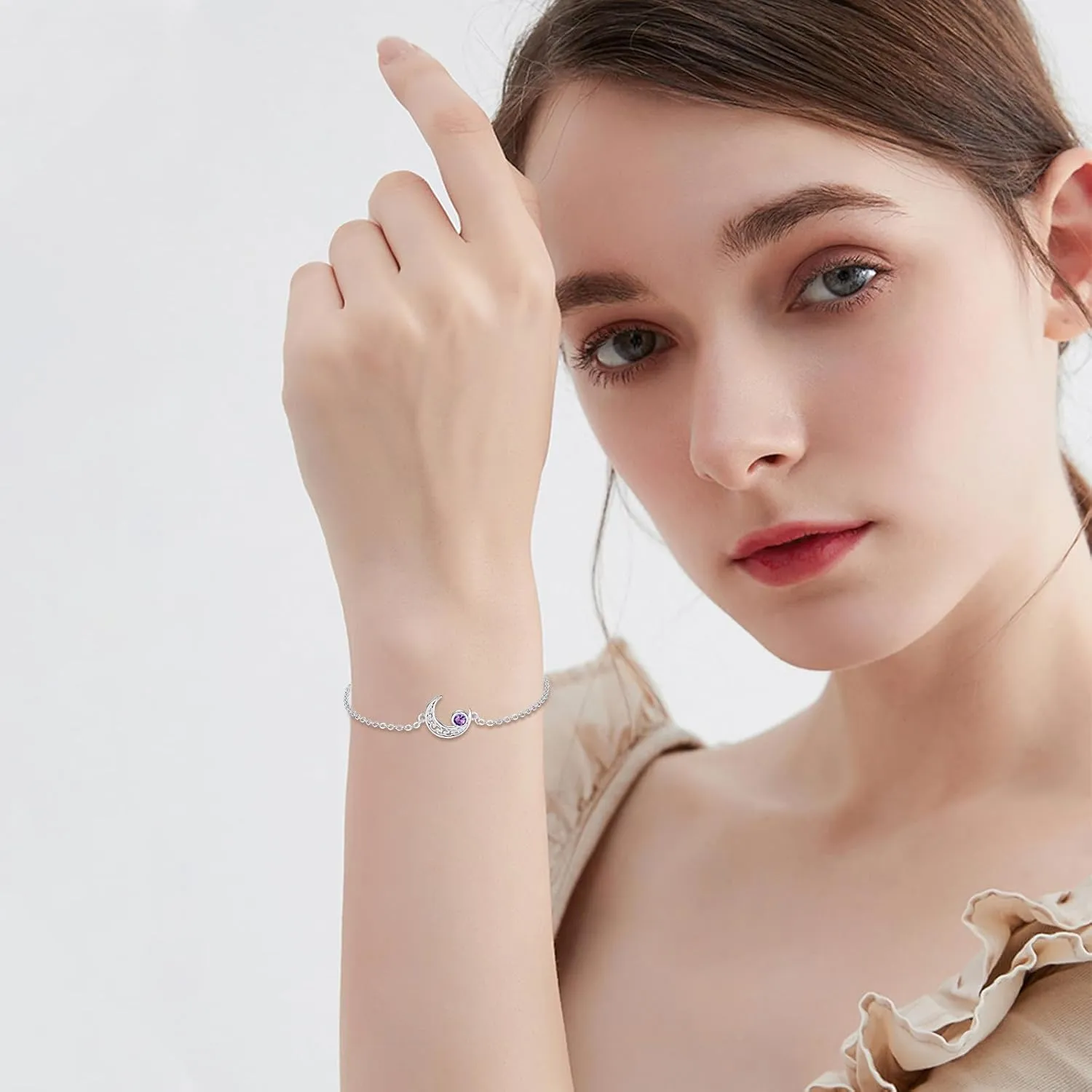 Moon Bracelet for Women 925 Sterling Silver Moonstone/Birthstone Moon Bracelet Butterfly/Dragonfly Bracelet Celtic Moon Butterfly Dragonfly Jewelry Gifts for Women