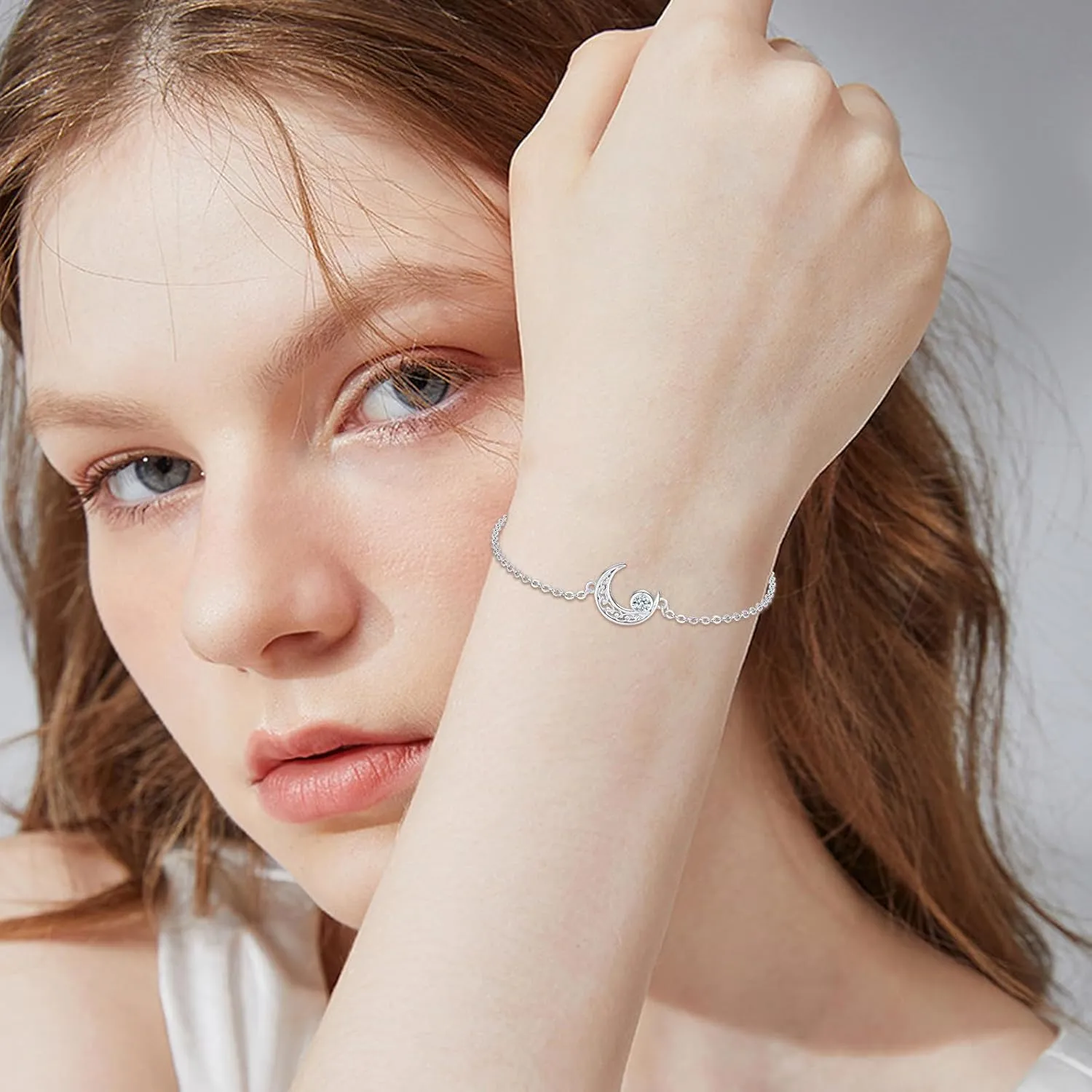 Moon Bracelet for Women 925 Sterling Silver Moonstone/Birthstone Moon Bracelet Butterfly/Dragonfly Bracelet Celtic Moon Butterfly Dragonfly Jewelry Gifts for Women