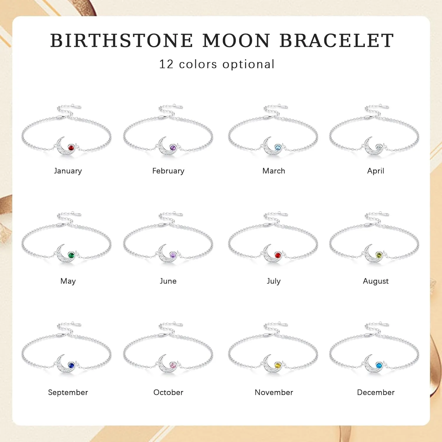 Moon Bracelet for Women 925 Sterling Silver Moonstone/Birthstone Moon Bracelet Butterfly/Dragonfly Bracelet Celtic Moon Butterfly Dragonfly Jewelry Gifts for Women