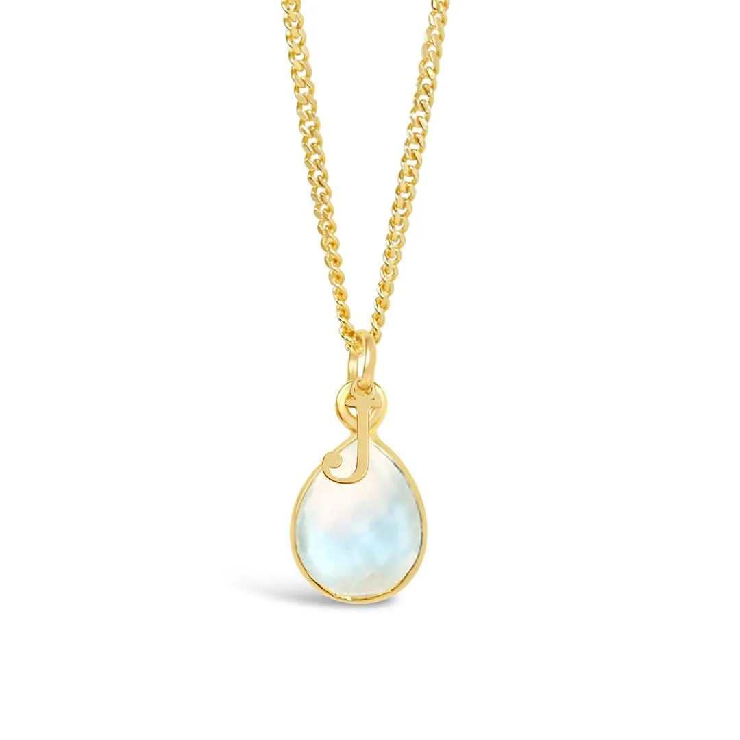 Moonstone Charm Necklace | Gold | June