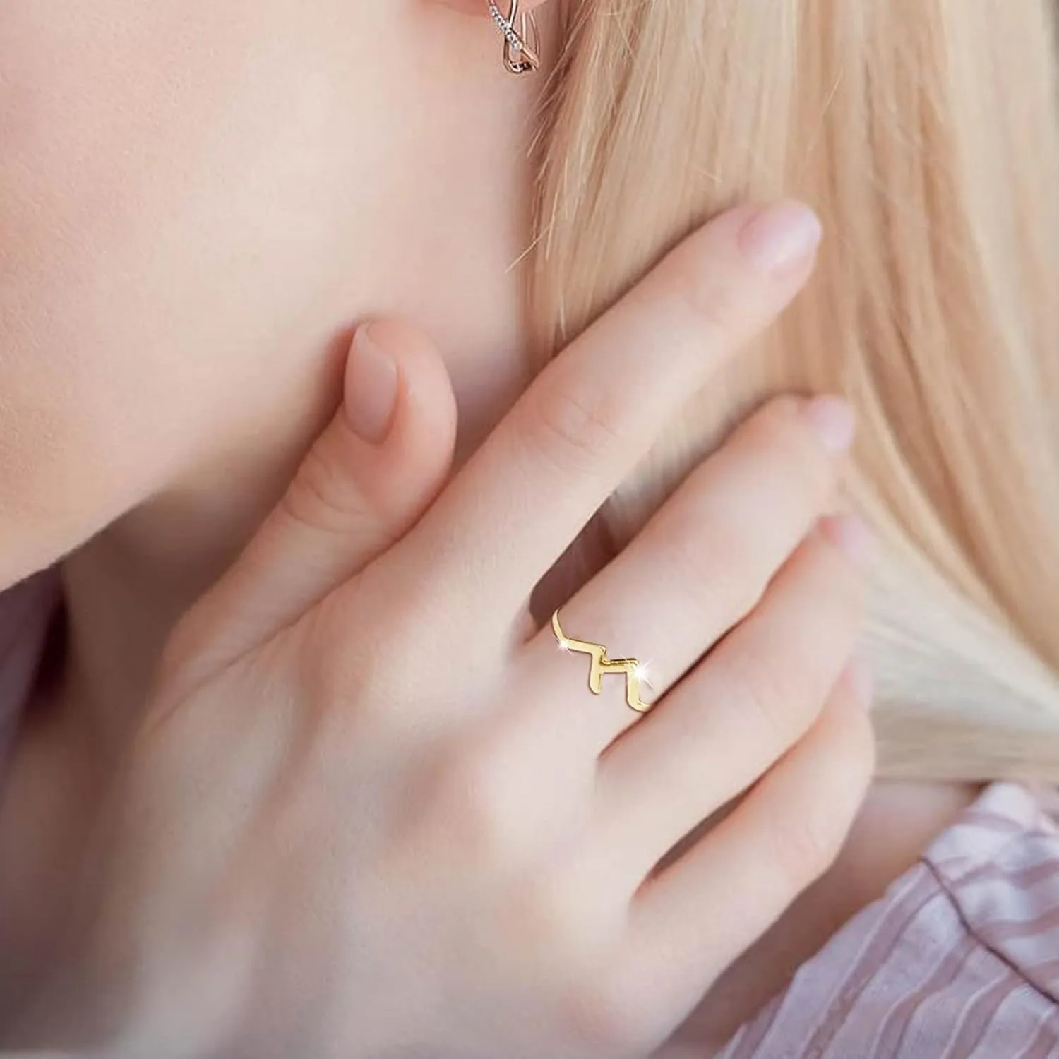 Mountain Shape Rings Stackable Anniversary Ring Engagement Ring for Women Minimalist Design Rings