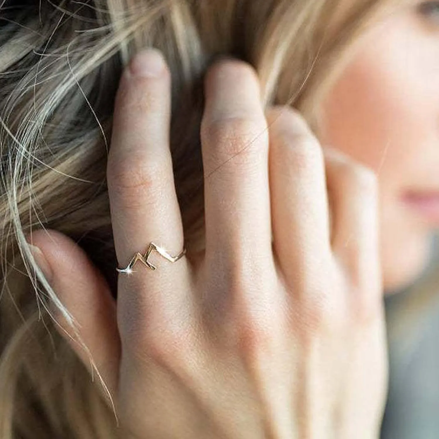 Mountain Shape Rings Stackable Anniversary Ring Engagement Ring for Women Minimalist Design Rings