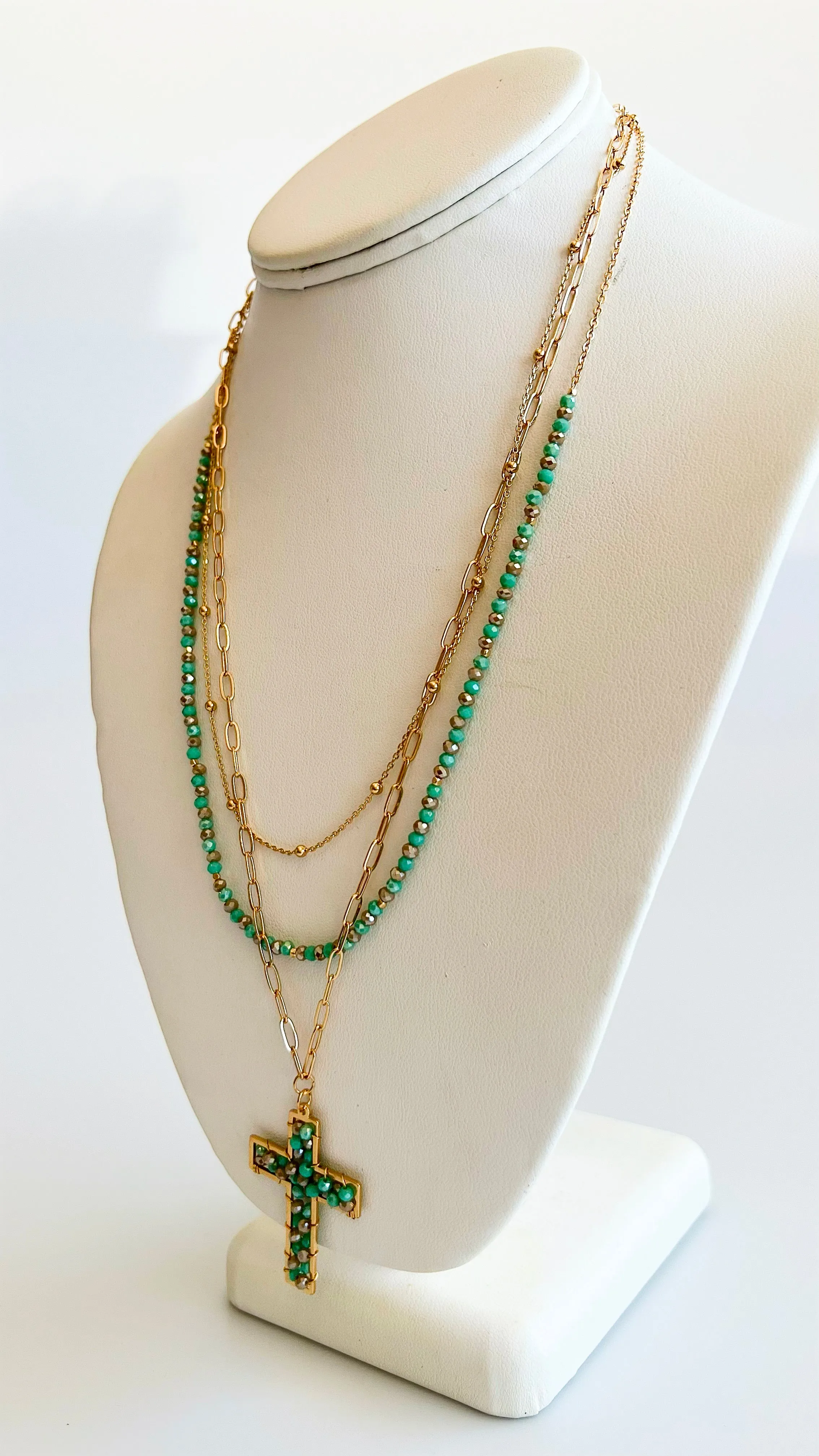 Mulit-Layered Cross Pendant Necklace