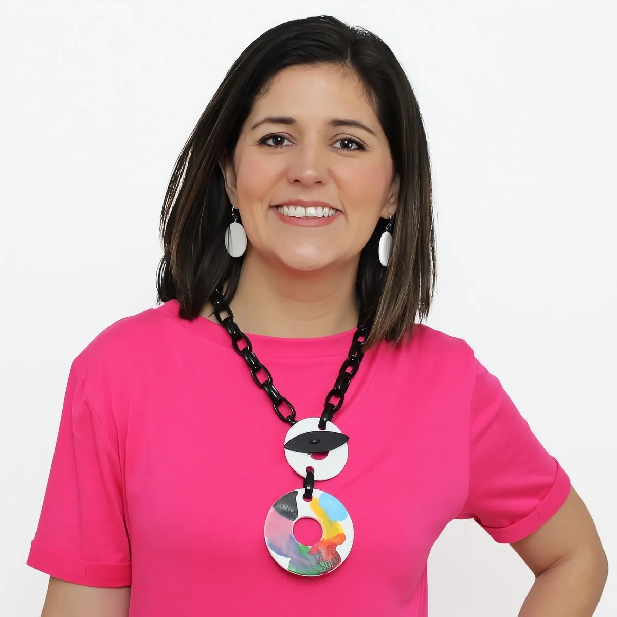 Multi-Color Chain Toggle Necklace