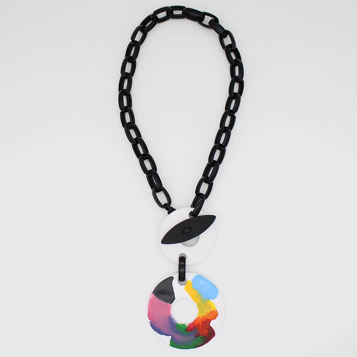 Multi-Color Chain Toggle Necklace